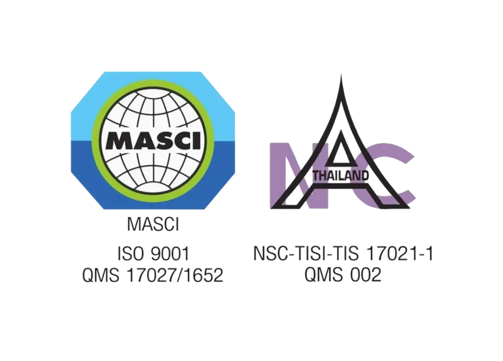 ระบบบริหารงานคุณภาพตามมาตรฐาน ISO 9001 : 2015 จาก สถาบันรับรองมาตรฐานไอเอสโอ (MASCI)